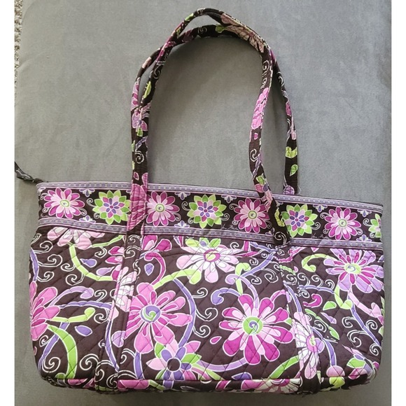 15in Vera Bradley Miller Tote Bag Purple Punch Retired‎ Pattern - Picture 1 of 6